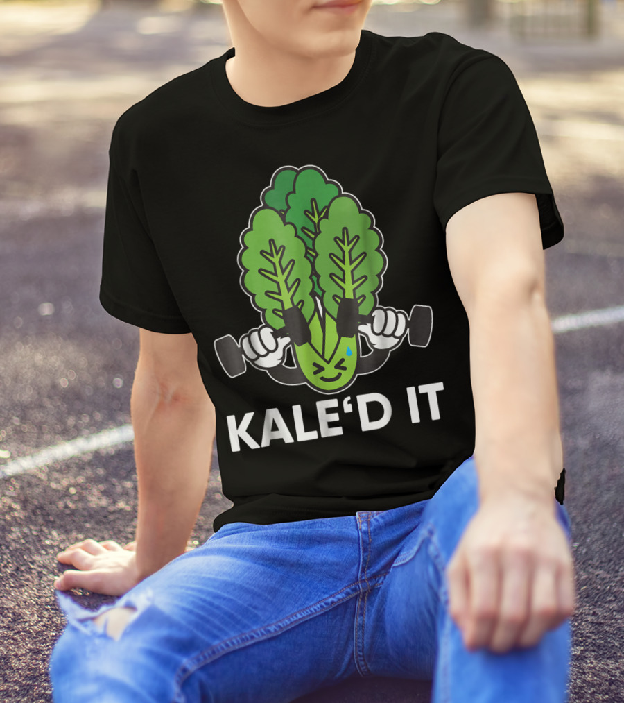 Kale'd It Gym Vegan Power Nailed It Exercise Dumbbell Workout T-Shirt
