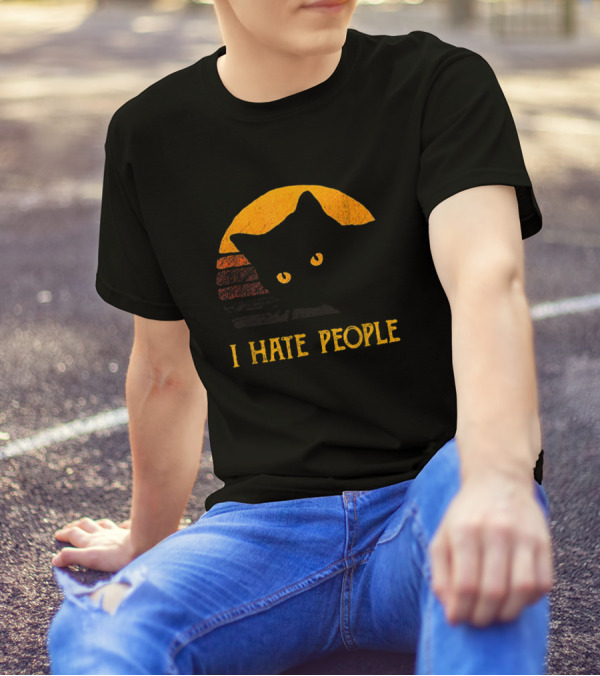 Vintage I Hate People Cat T-Shirt