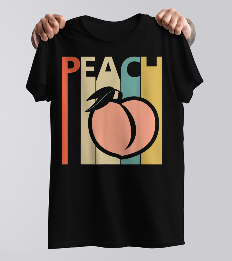 Vintage Peach Retro Fruit Emoji Peach T-Shirt