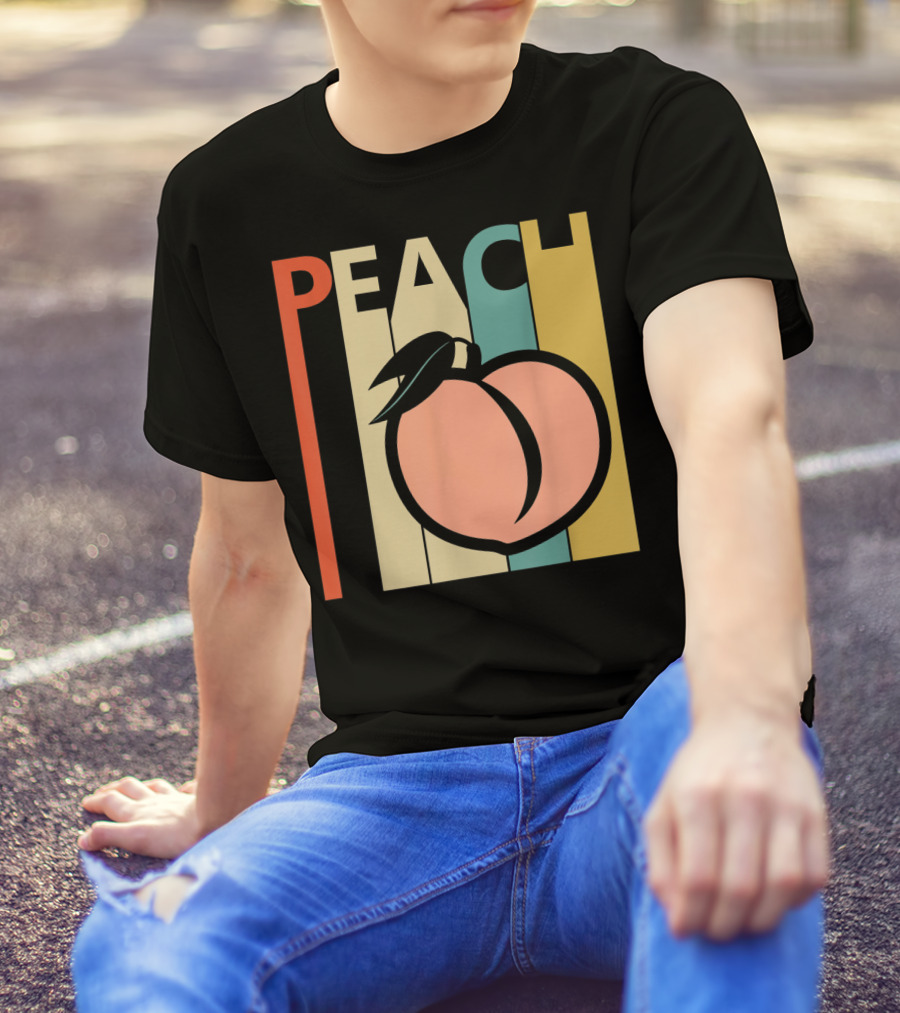 Vintage Peach Retro Fruit Emoji Peach T-Shirt