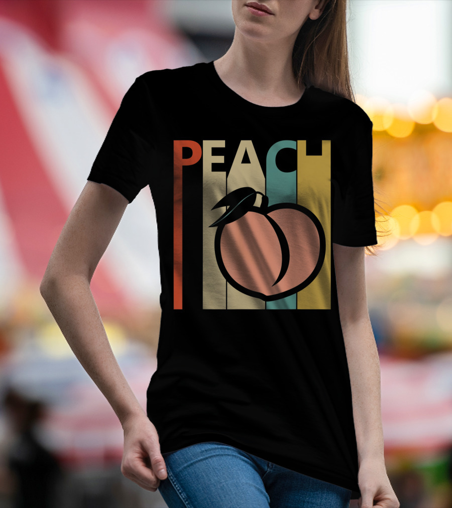 Vintage Peach Retro Fruit Emoji Peach T-Shirt