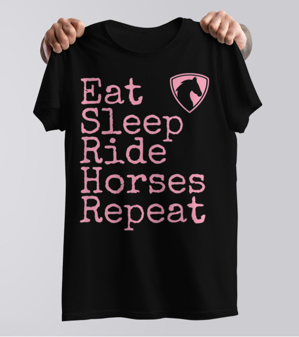 Eat Sleep Ride Horses Repeat Funny Horse Lover T-Shirt