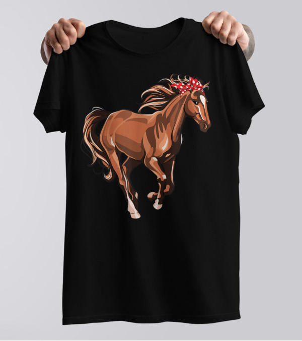 Funny Horse Mom Red Bandana T-Shirt