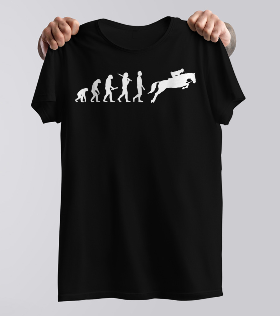 Evolution Of Funny Riders For Horse Lovers T-Shirt