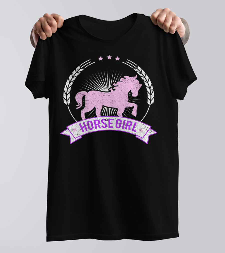 Horse Girl Equitation Riding Horse Lovers Emblem T-Shirt