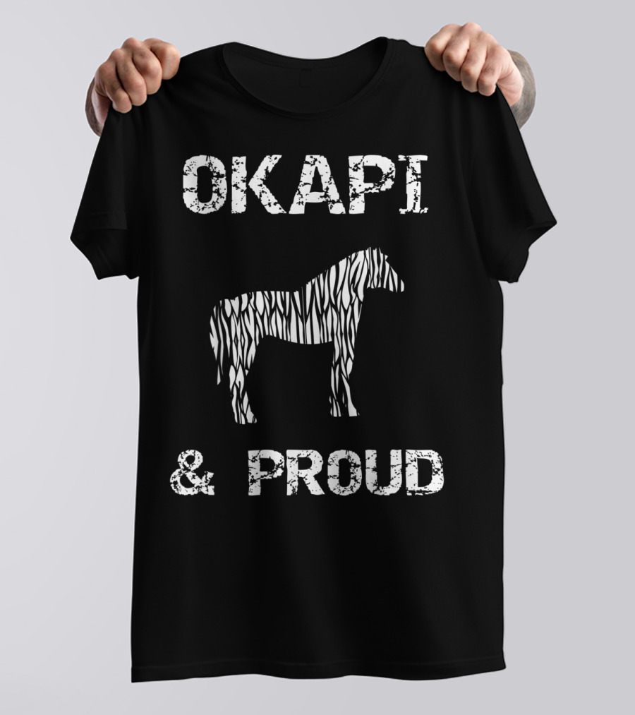 Okapi And Proud Striped Horse Design Giraffe Llama Humor RQ T-Shirt