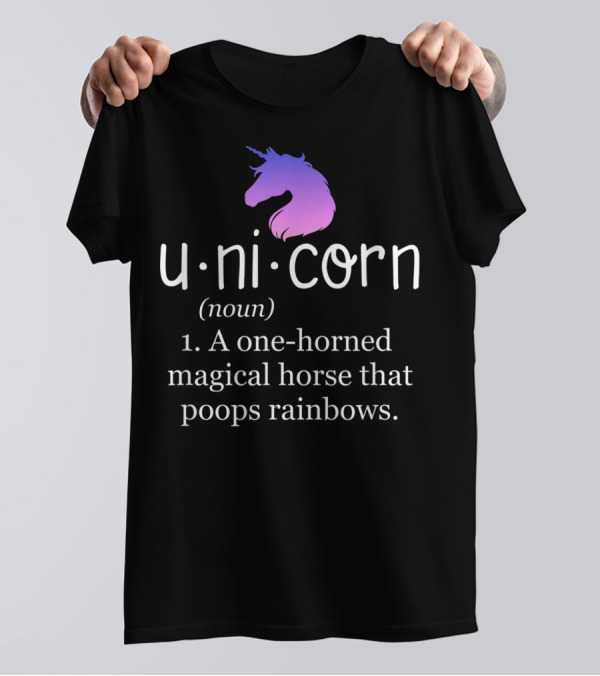 Funny Unicorn Definition Noun Magical Horse Poops Rainbows T-Shirt