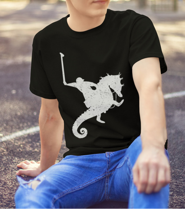 Funny Cute Water Polo Sea Horse Rider T-Shirt
