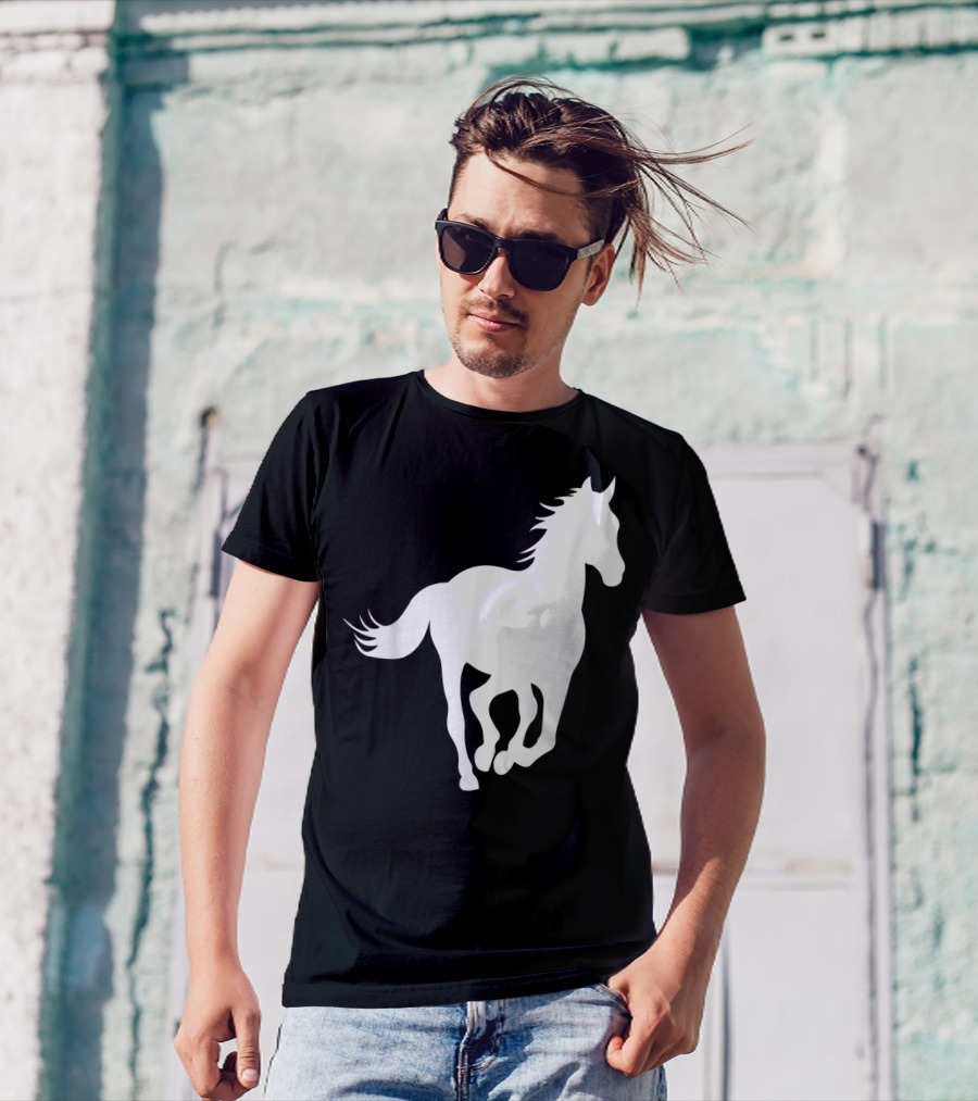 Galloping Horse Silhouette For Horse Owners And Riders T-Shirt