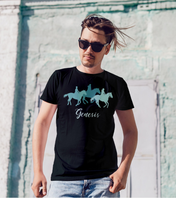 Genesis Horse Riders Silhouette Personalized Birthday T-Shirt