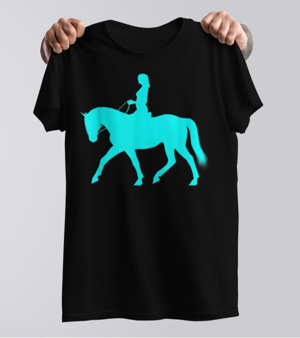 Girl Riding Horse Light Blue T-Shirt