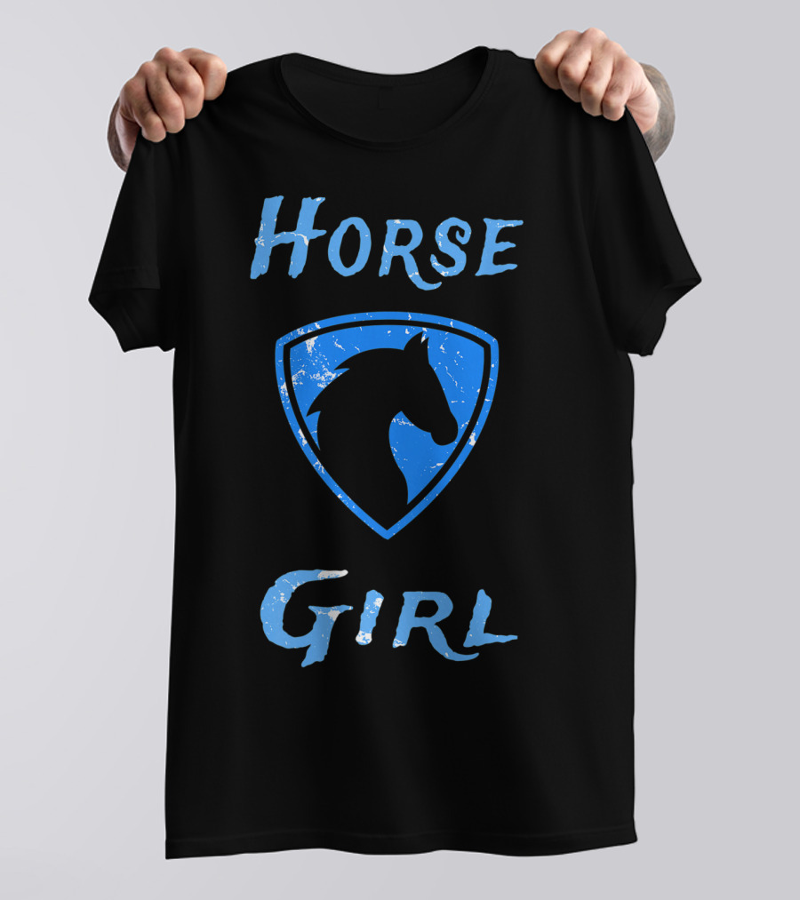 Horse Girl Distressed Badge Look T-Shirt
