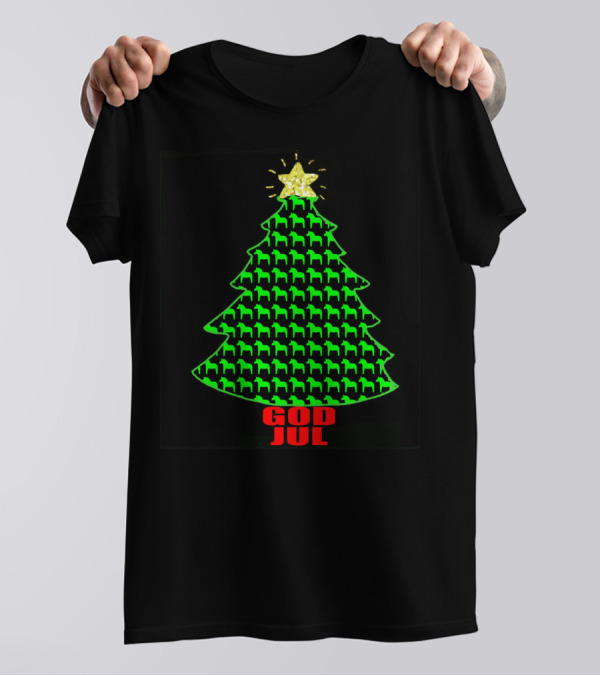 God Jul Dala Horse Christmas Tree Swedish VA T-Shirt