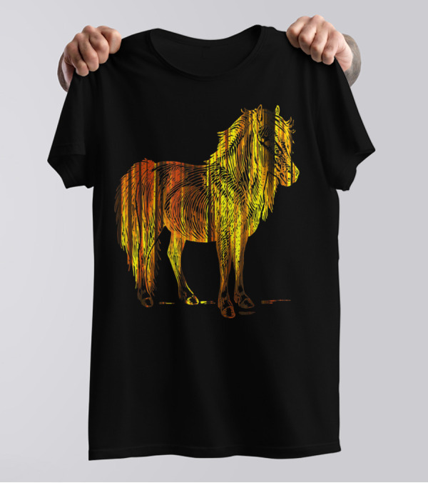 Golden Sparkling Horse Illuminated Elegance T-Shirt