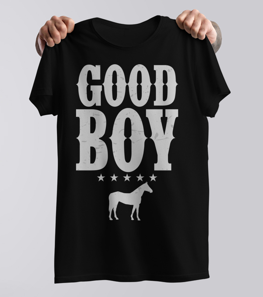 Good Boy Horse Lovers Funny Cowboy Gaming Stars T-Shirt