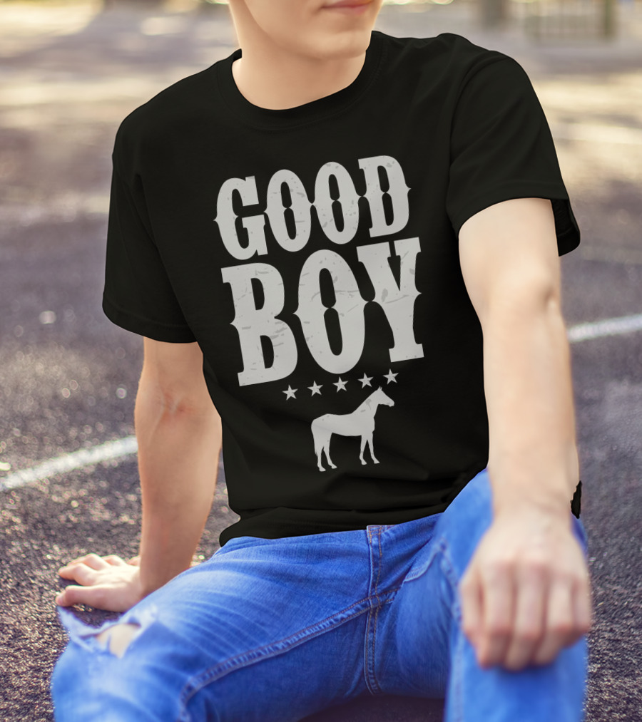 Good Boy Horse Lovers Funny Cowboy Gaming Stars T-Shirt