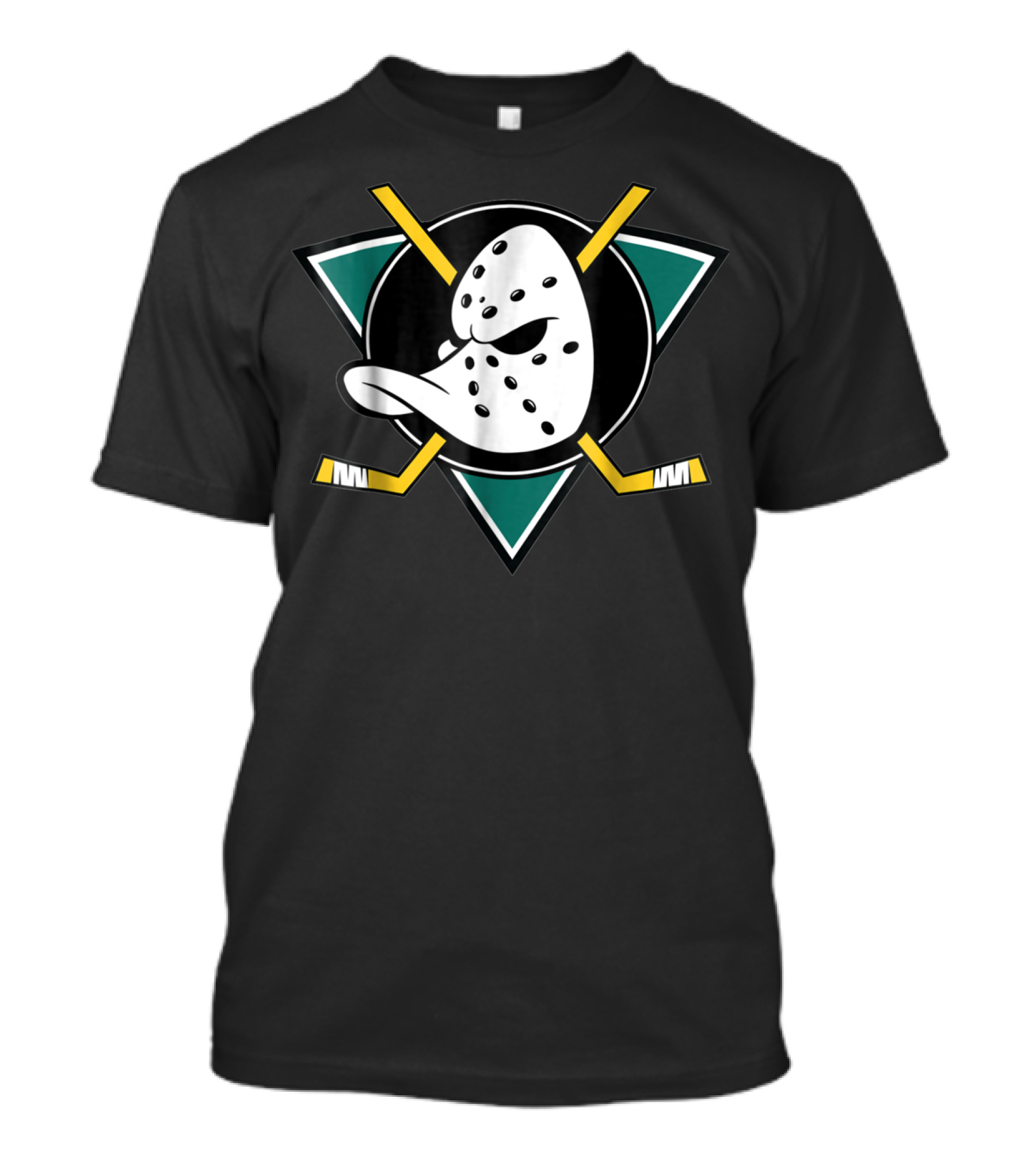 Mighty Ducks Hockey Mask Logo With Crossed Sticks T-Shirt