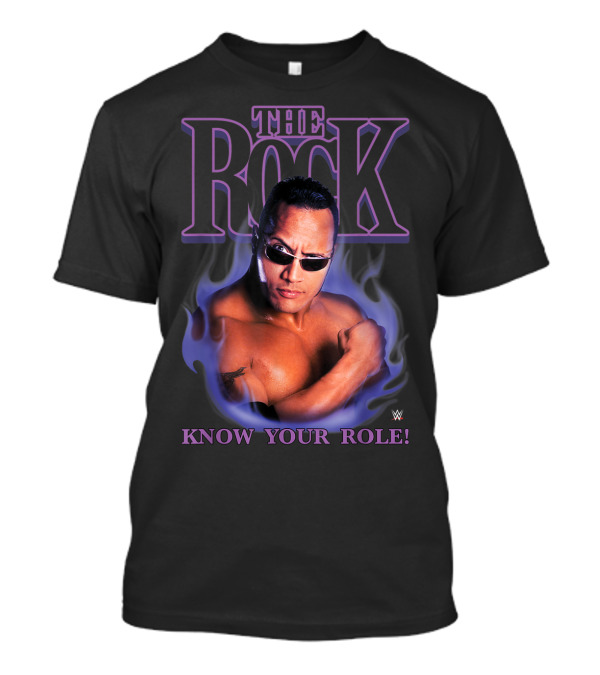 The Rock Know Your Role WWE Purple Flame Image T-Shirt