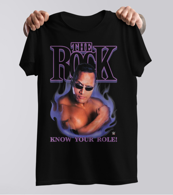 The Rock Know Your Role WWE Purple Flame Image T-Shirt