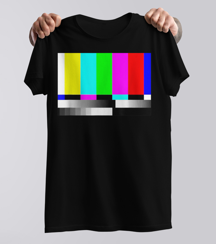80's Vintage TV Static Color Bar Error T-Shirt