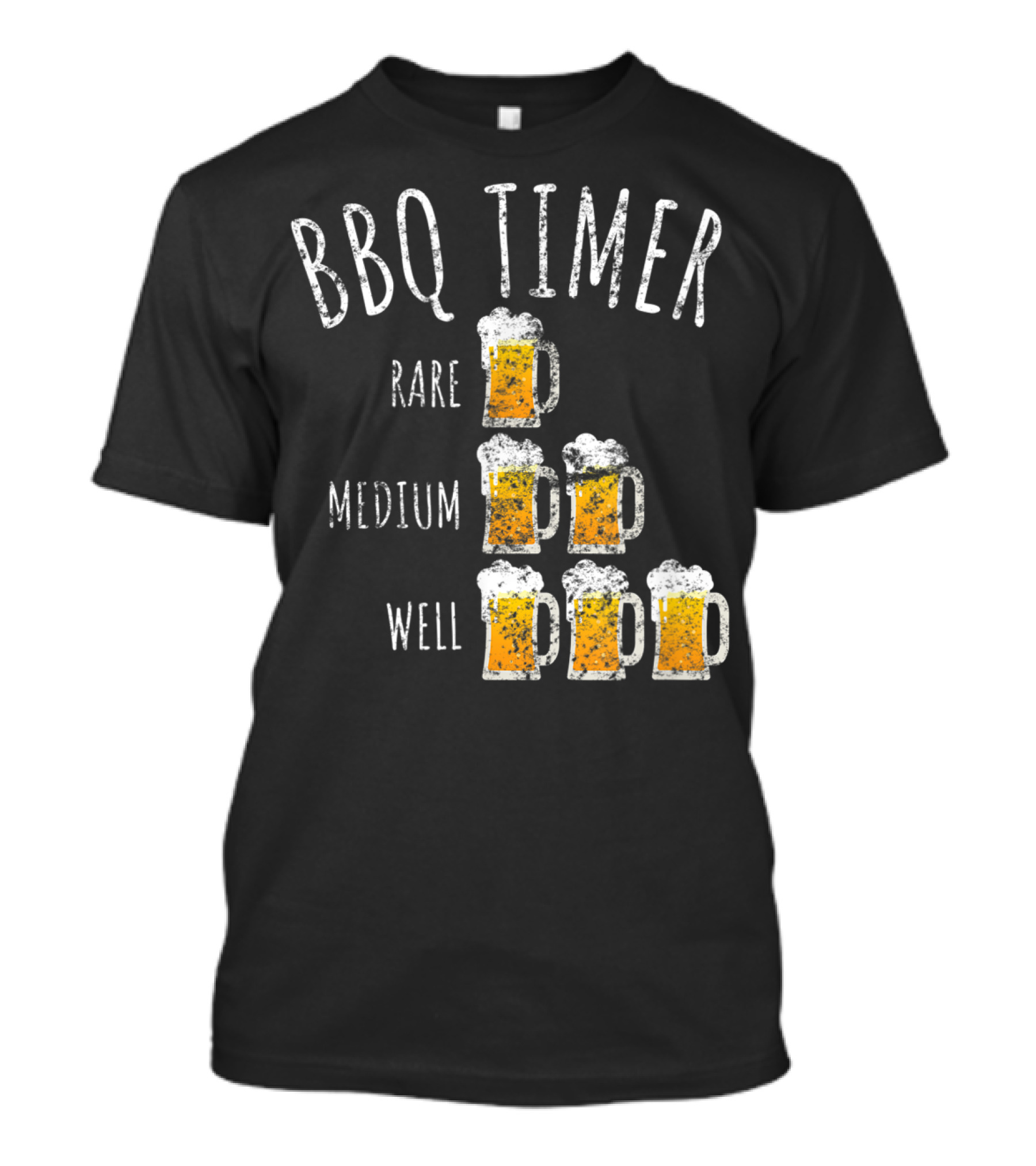 BBQ Timer Rare Medium Well Beer Drinking Funny Vintage Grilling T-Shirt