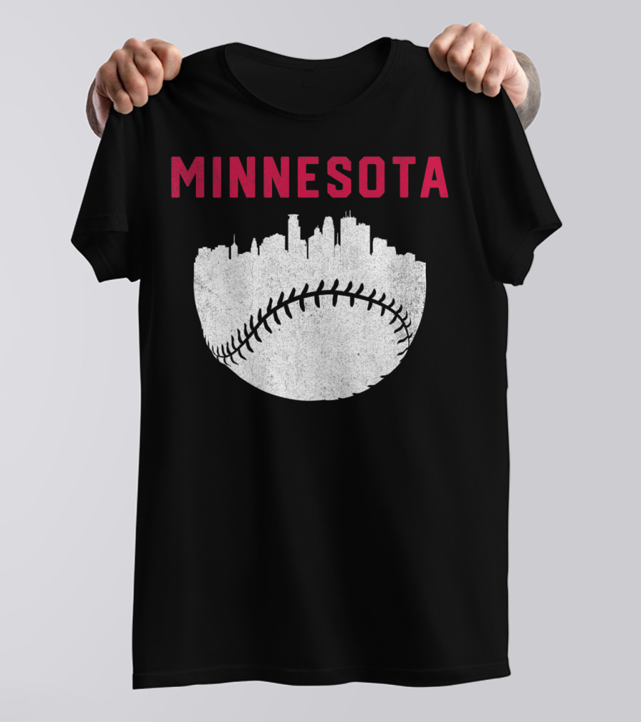 MPLS Minnesota Skyline Baseball Vintage T-Shirt