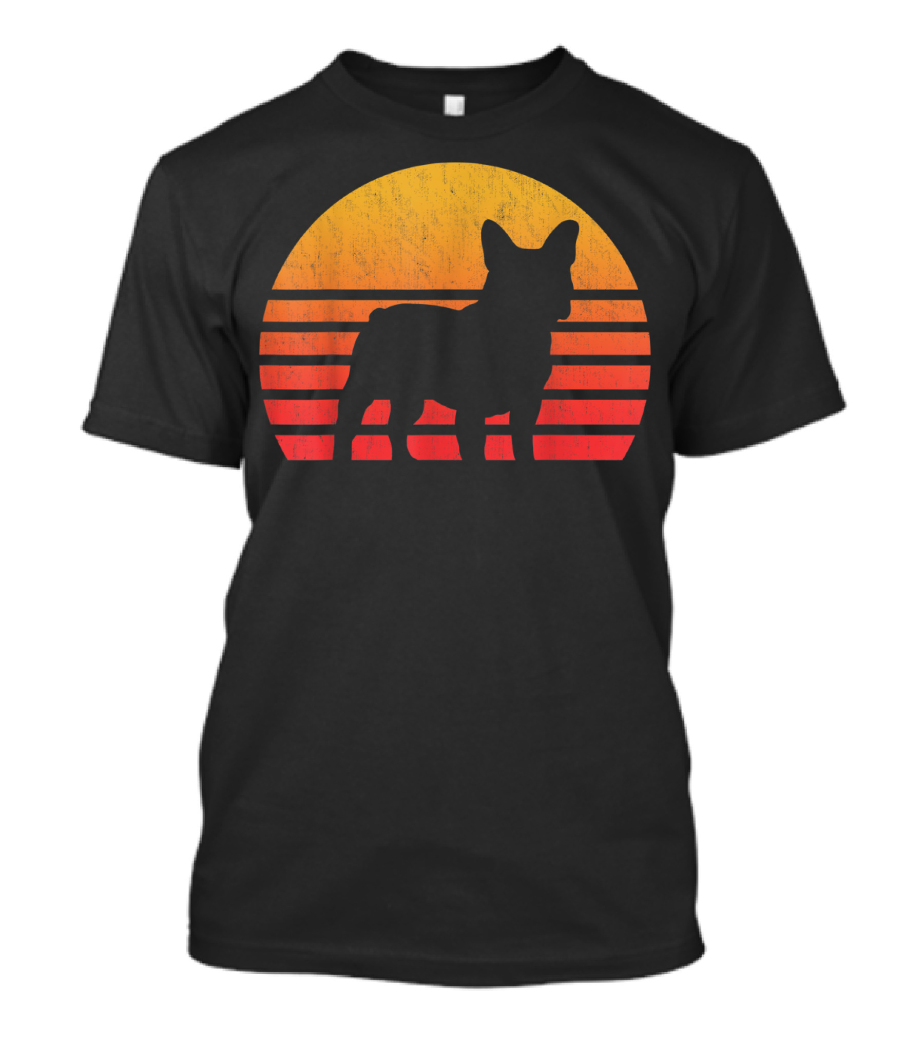 Vintage Sunset French Bulldog Silhouette Retro Sun T-Shirt