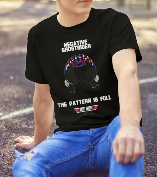Negative Ghostrider Maverick Helmet The Pattern Is Full Top Gun T-Shirt