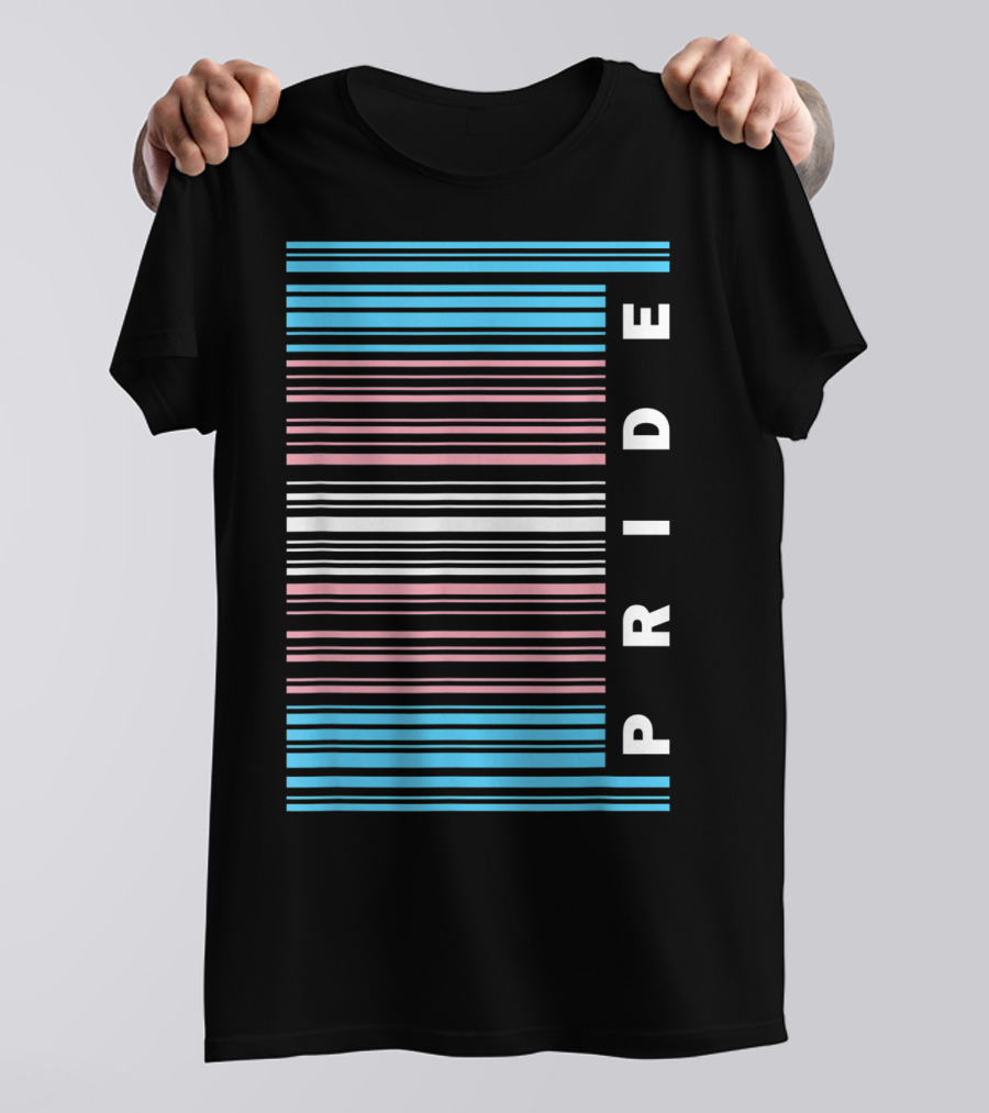Transgender Pride Flag Barcode With PRIDE Text T-Shirt