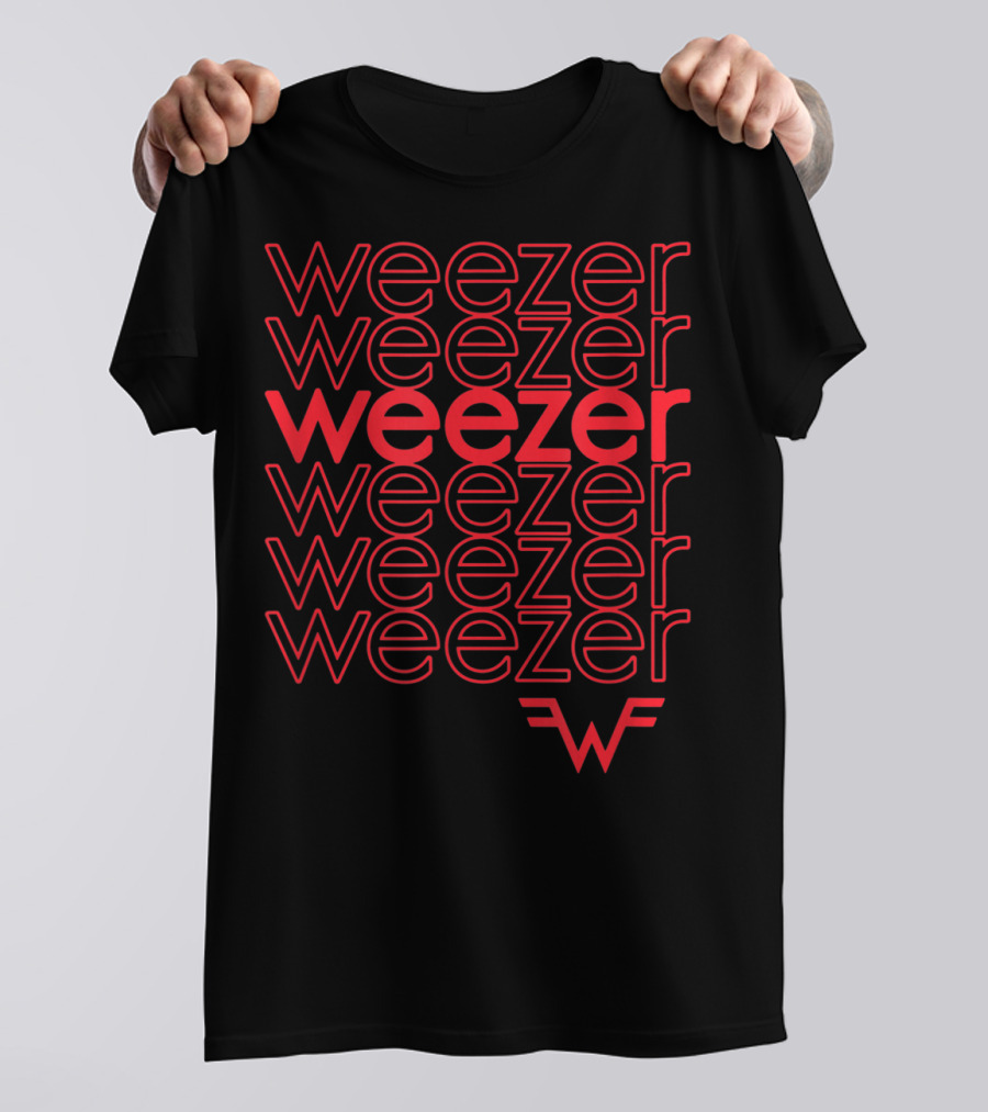 Weezer Thank You Red Text Stacked Block T-Shirt