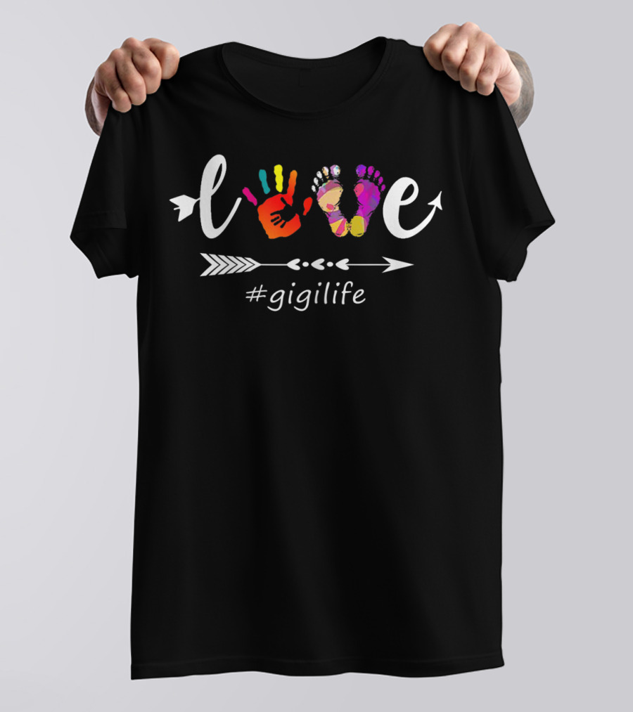 Love With Colorful Hand And Footprints #GigiLife T-Shirt