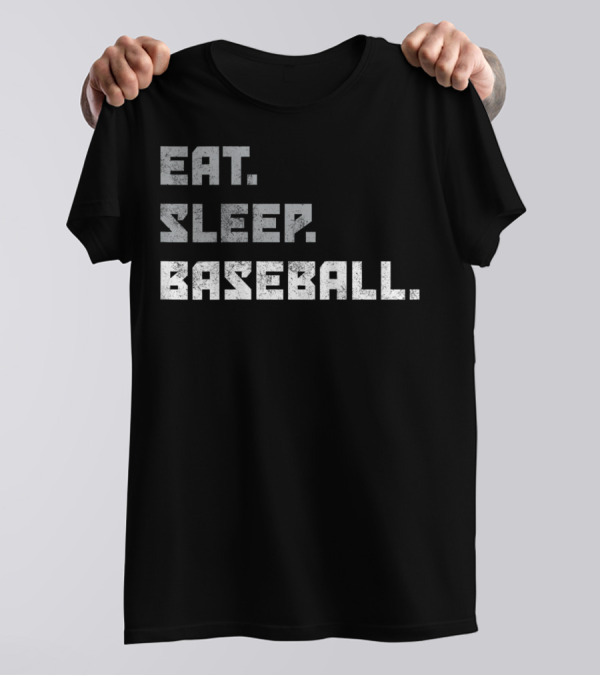 Eat Sleep Baseball Funny Cute Graphic Base Baseball T-Shirt