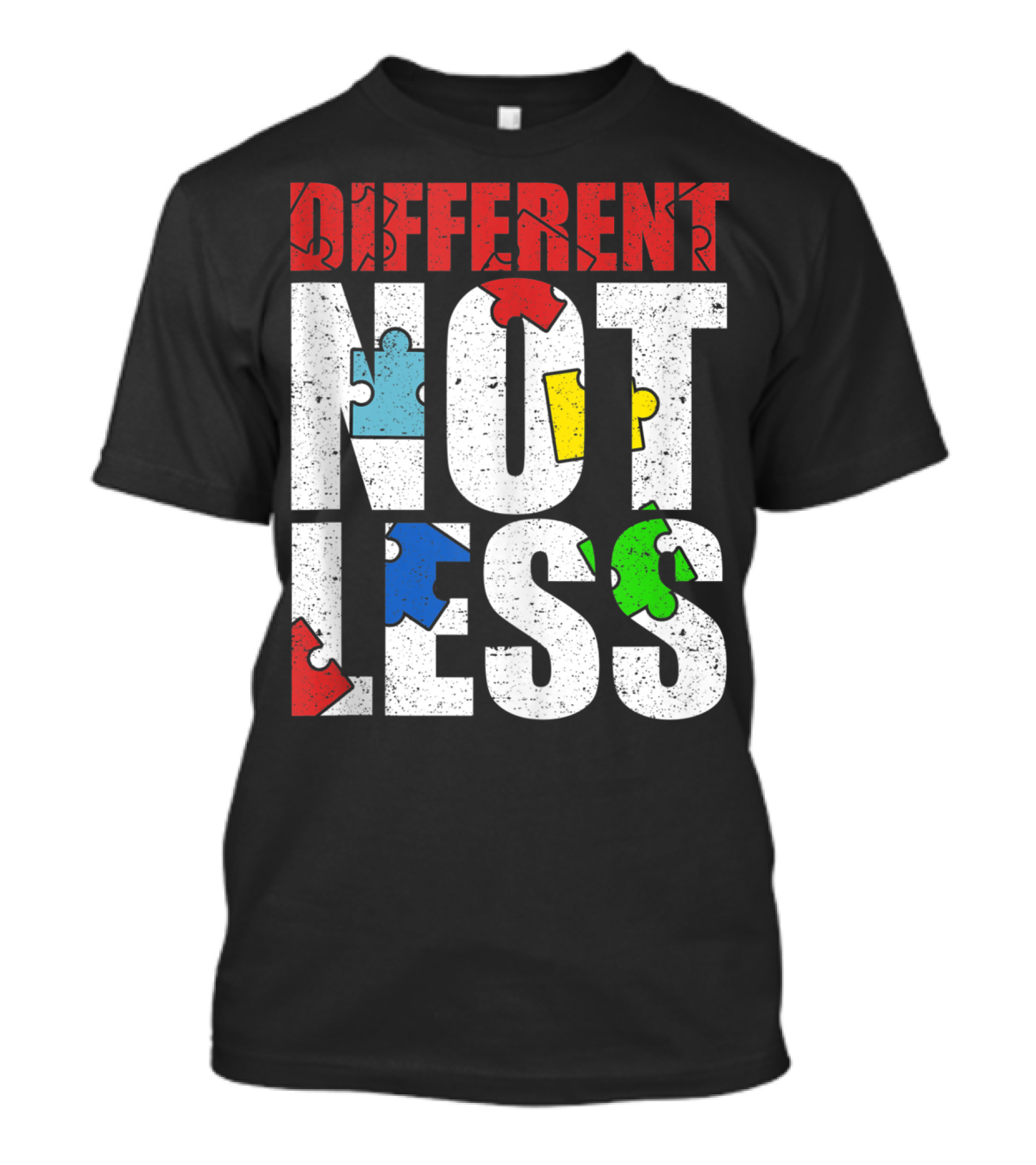 Different Not Less Autism Awareness Puzzle Pieces T-Shirt