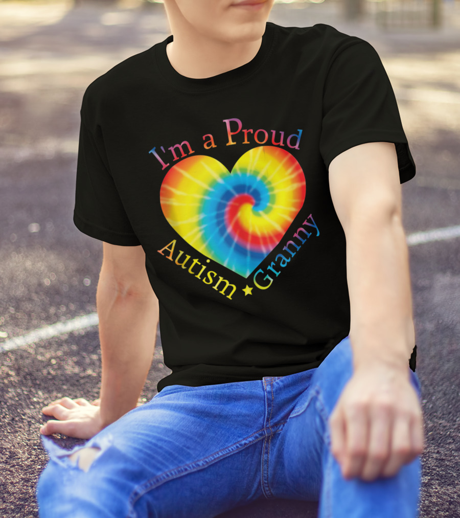 I'm A Proud Autism Granny Heart Spiral T-Shirt