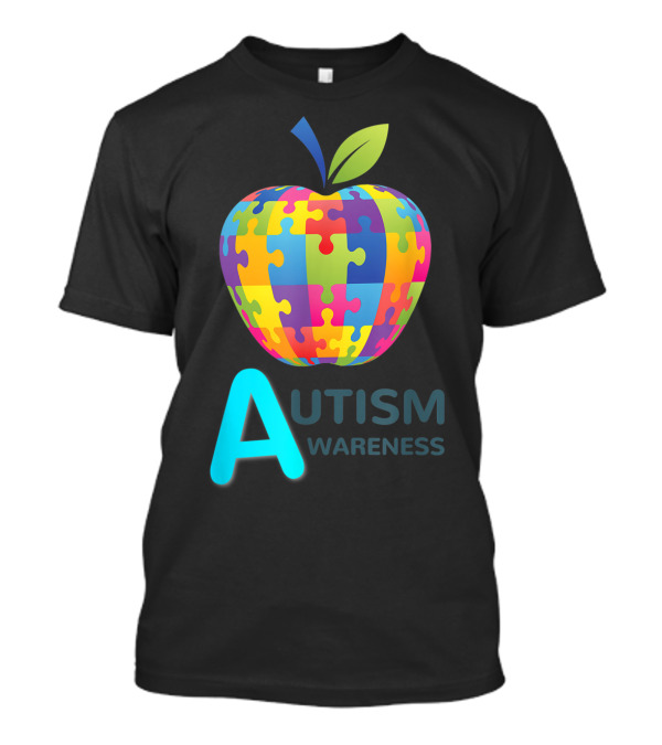 Autism Awareness Puzzle Apple T-Shirt