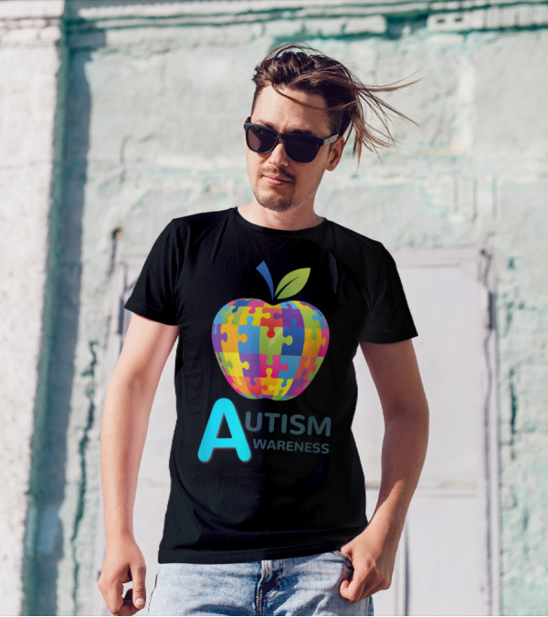 Autism Awareness Puzzle Apple T-Shirt