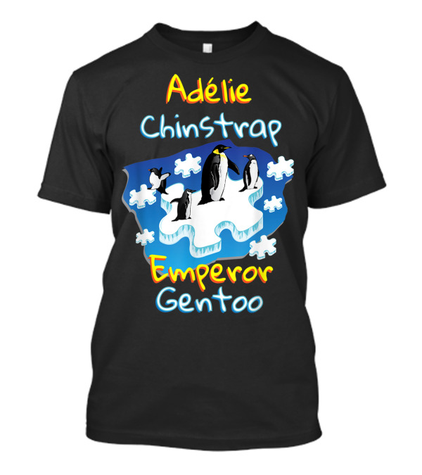 Adelie Chinstrap Emperor Gentoo Penguins Puzzle Autism T-Shirt