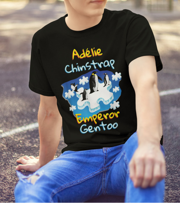 Adelie Chinstrap Emperor Gentoo Penguins Puzzle Autism T-Shirt