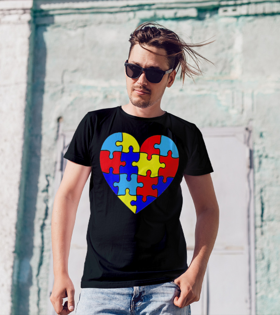 Autism Awareness Heart Puzzle Love Parent Special Ed Teacher T-Shirt