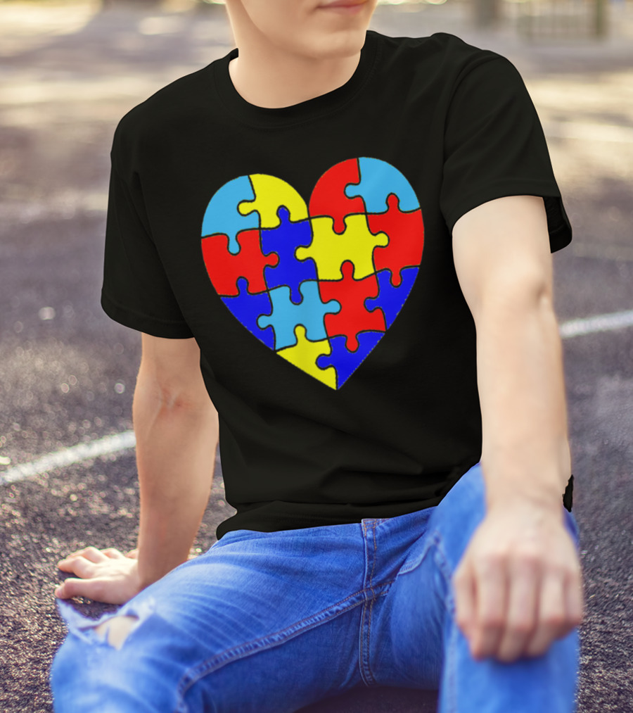 Autism Awareness Heart Puzzle Love Parent Special Ed Teacher T-Shirt