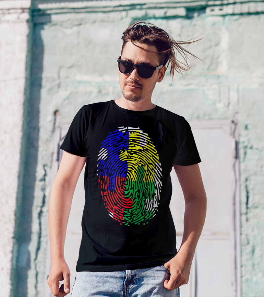 Autism Spectrum Disorder Awareness Colorful Fingerprint Raglan Baseball T-Shirt
