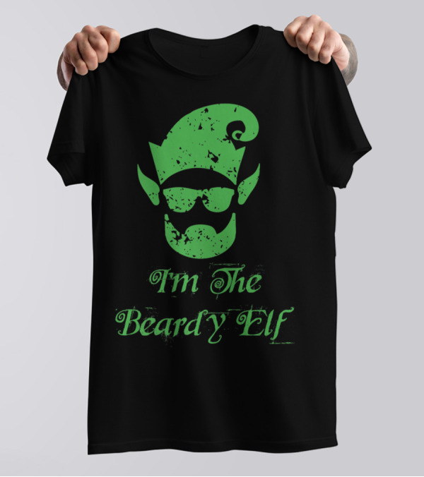I'm The Beardy Elf Christmas Hipster Beard Hat Ears T-Shirt