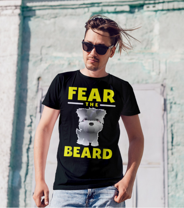 Fear The Beard Funny Schnauzer Dog Lovers T-Shirt