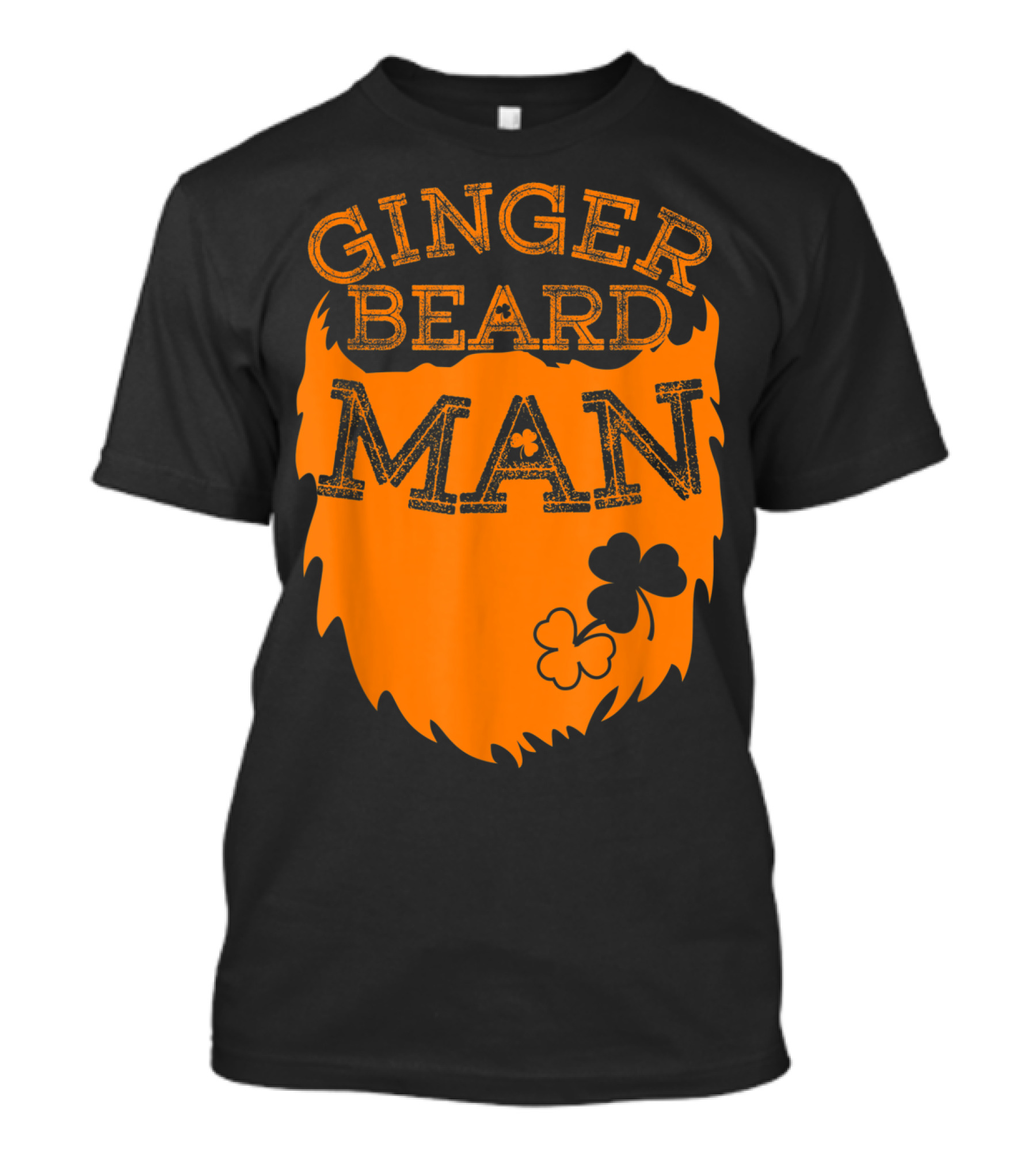 Ginger Beard Man Orange Clover St. Patrick's Day T-Shirt