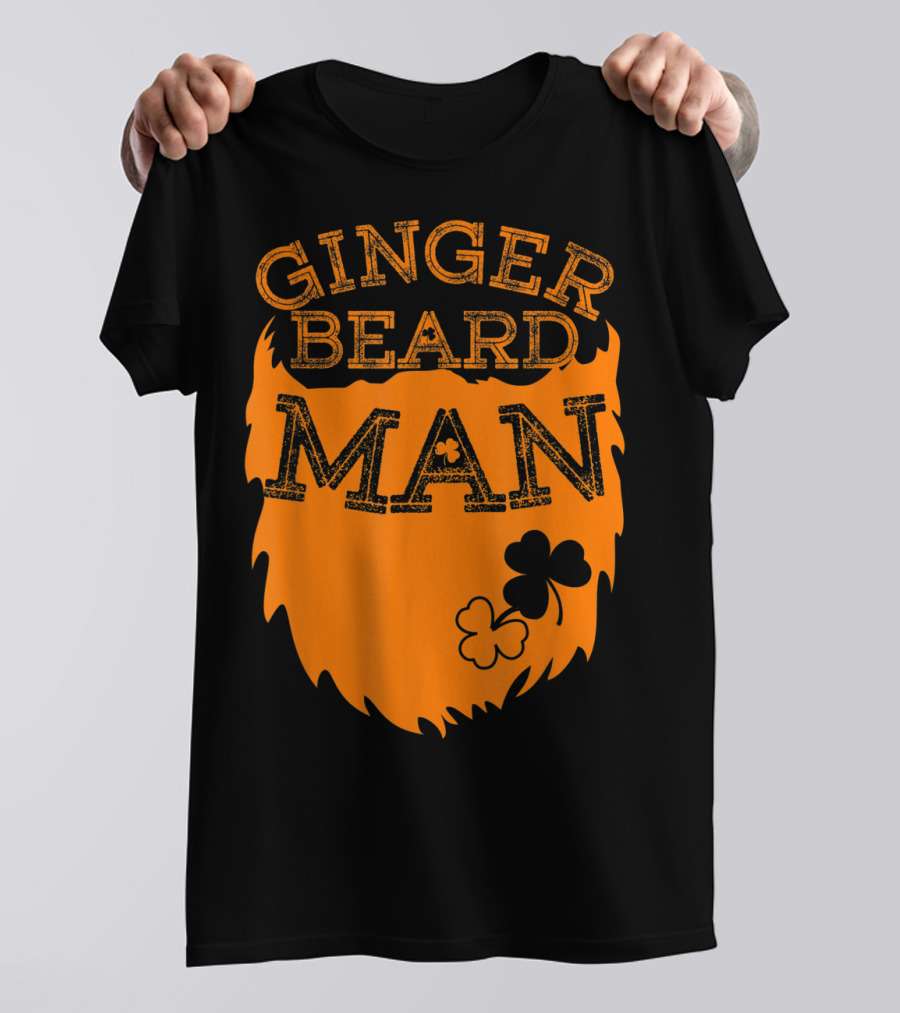 Ginger Beard Man Orange Clover St. Patrick's Day T-Shirt