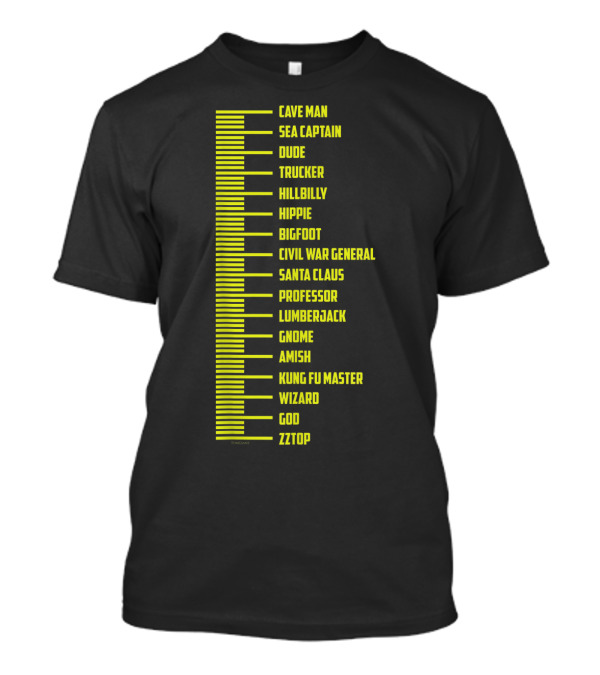 Beard Length Chart Caveman To ZZ Top Guide T-Shirt