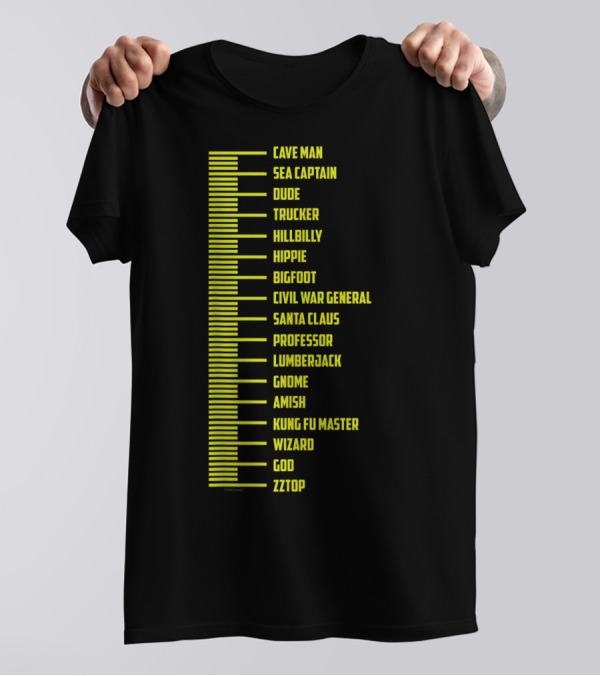 Beard Length Chart Caveman To ZZ Top Guide T-Shirt