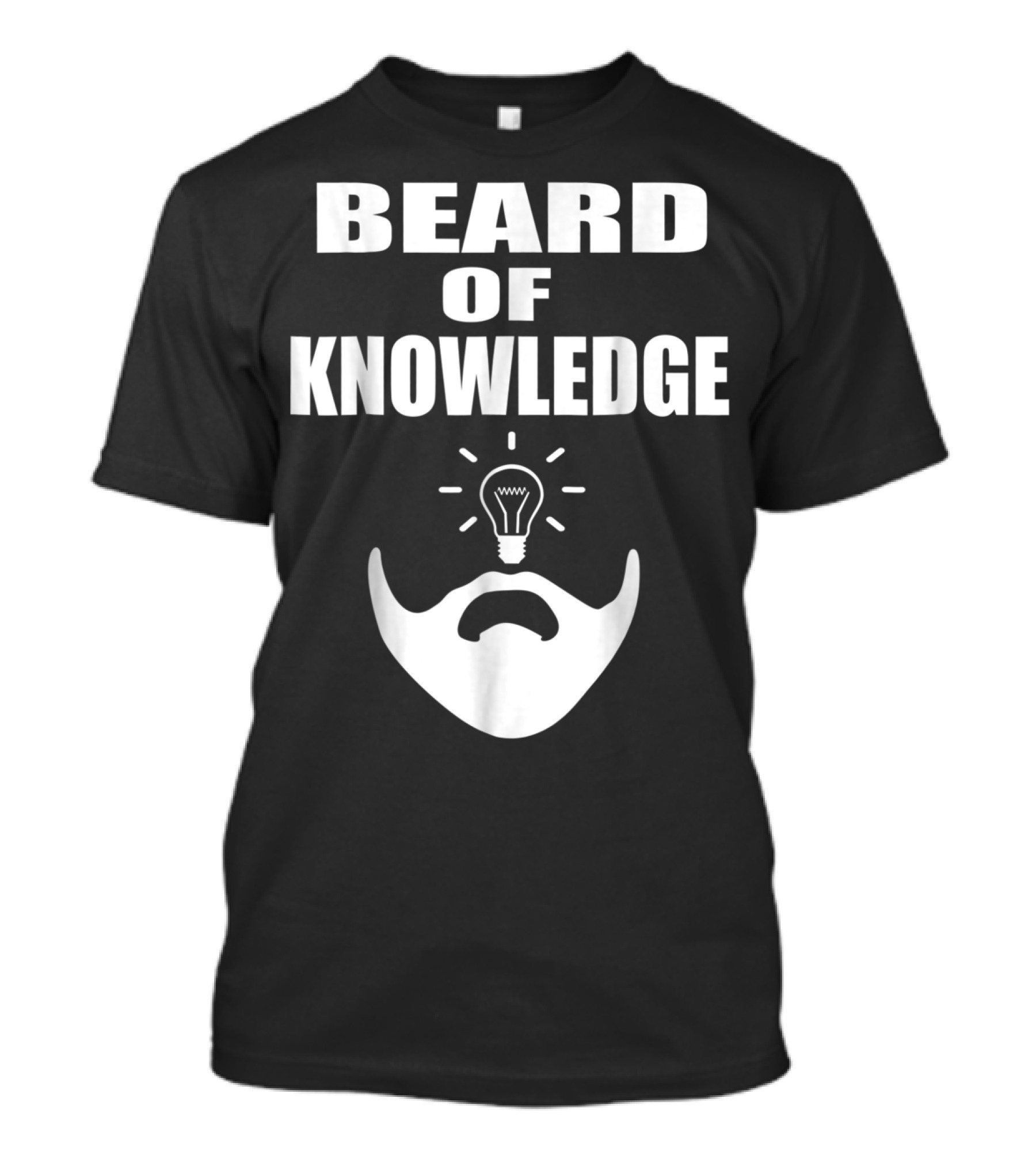 Beard Of Knowledge Funny Lightbulb Beard T-Shirt