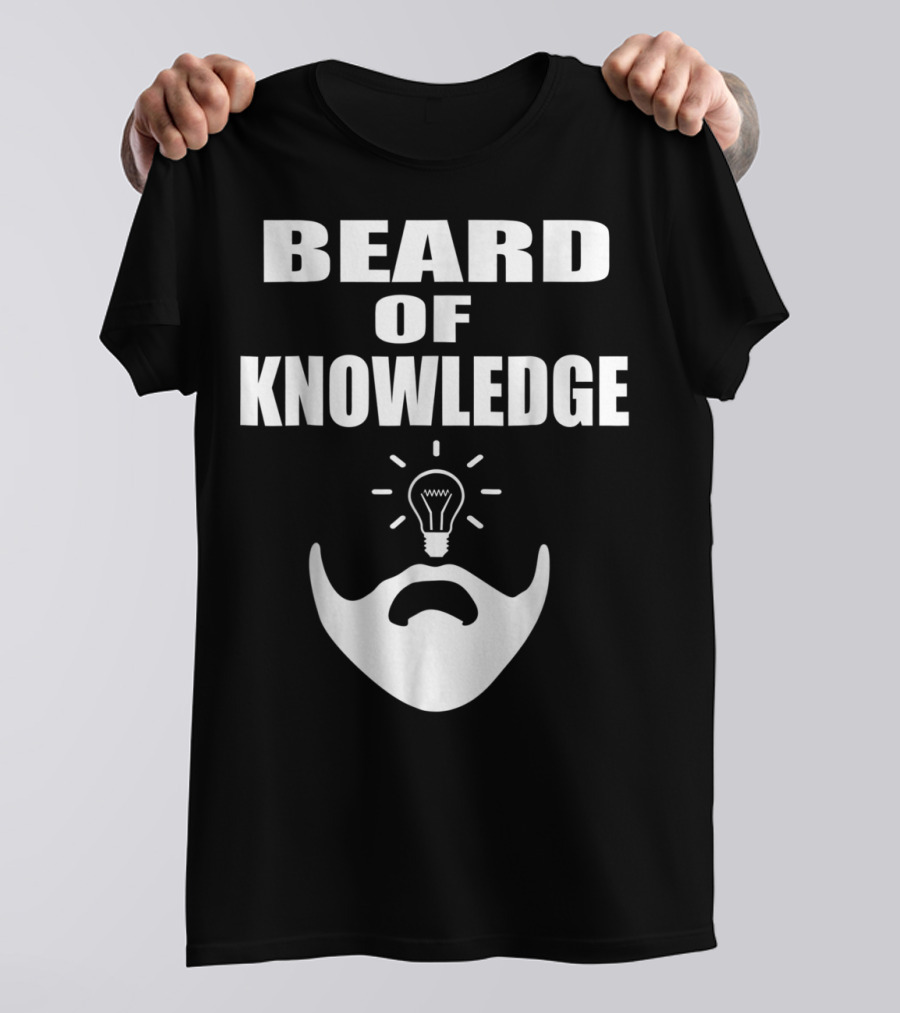 Beard Of Knowledge Funny Lightbulb Beard T-Shirt
