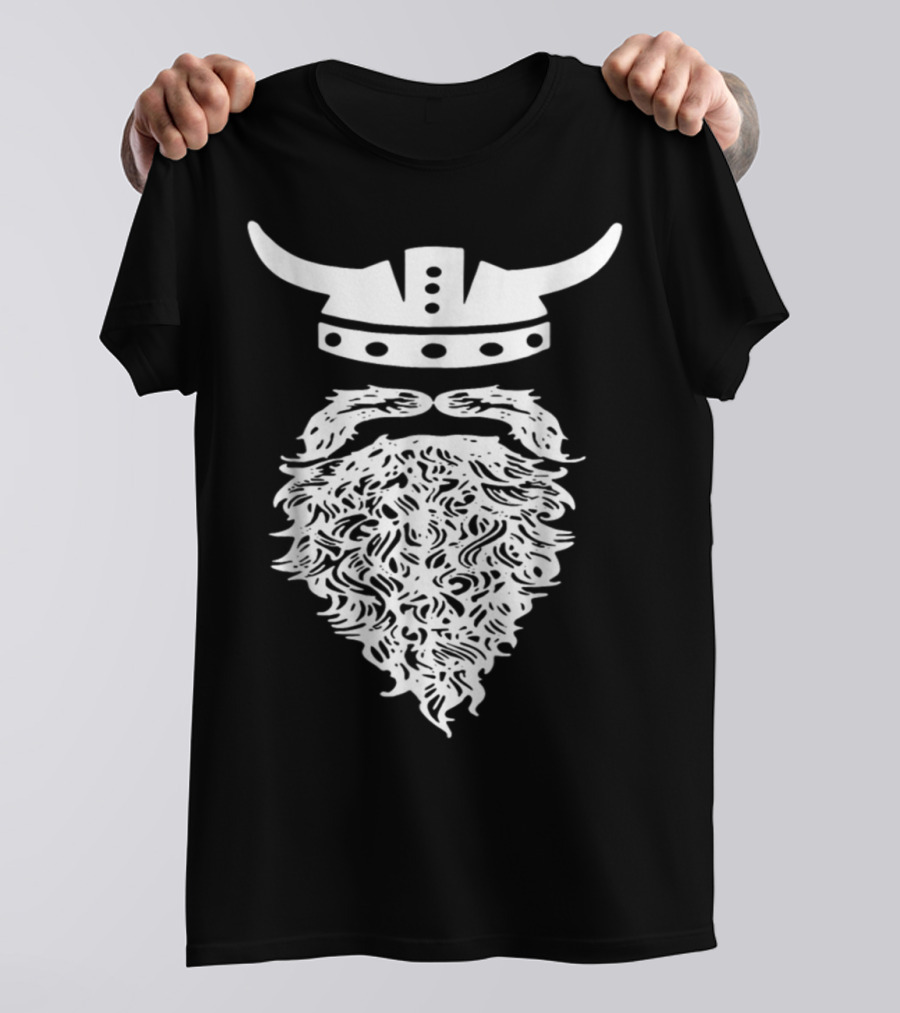 Bearded Viking Hipster Swag Beard Viking Helmet T-Shirt